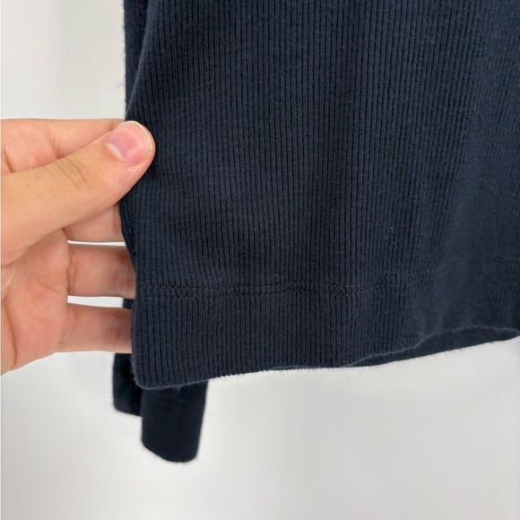 Three Dots Blue Cowl Neck Long Sleeve Stretch Ribbed Blouse Top Size Xs X-small - Picture 8 of 15